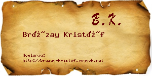 Brázay Kristóf névjegykártya
